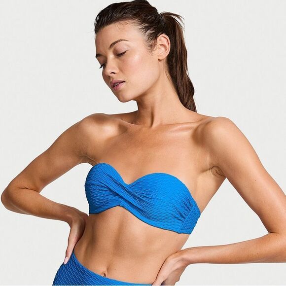 VICTORIA'S SECRET SWIM Mix & Match Twist Push-Up Bandeau Top Size 34D - Picture 1 of 7